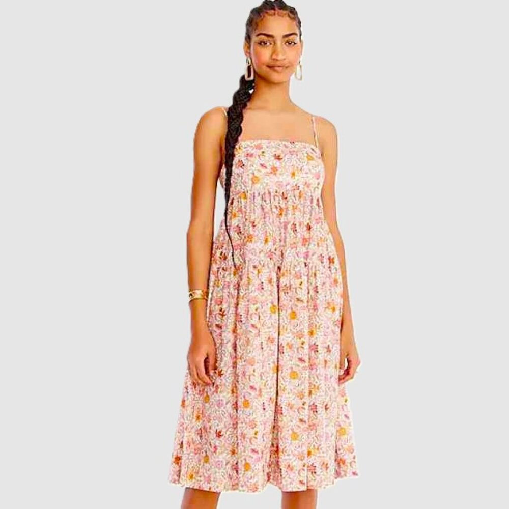 J. Crew Liberty Floral Print Cotton Tiered Dress